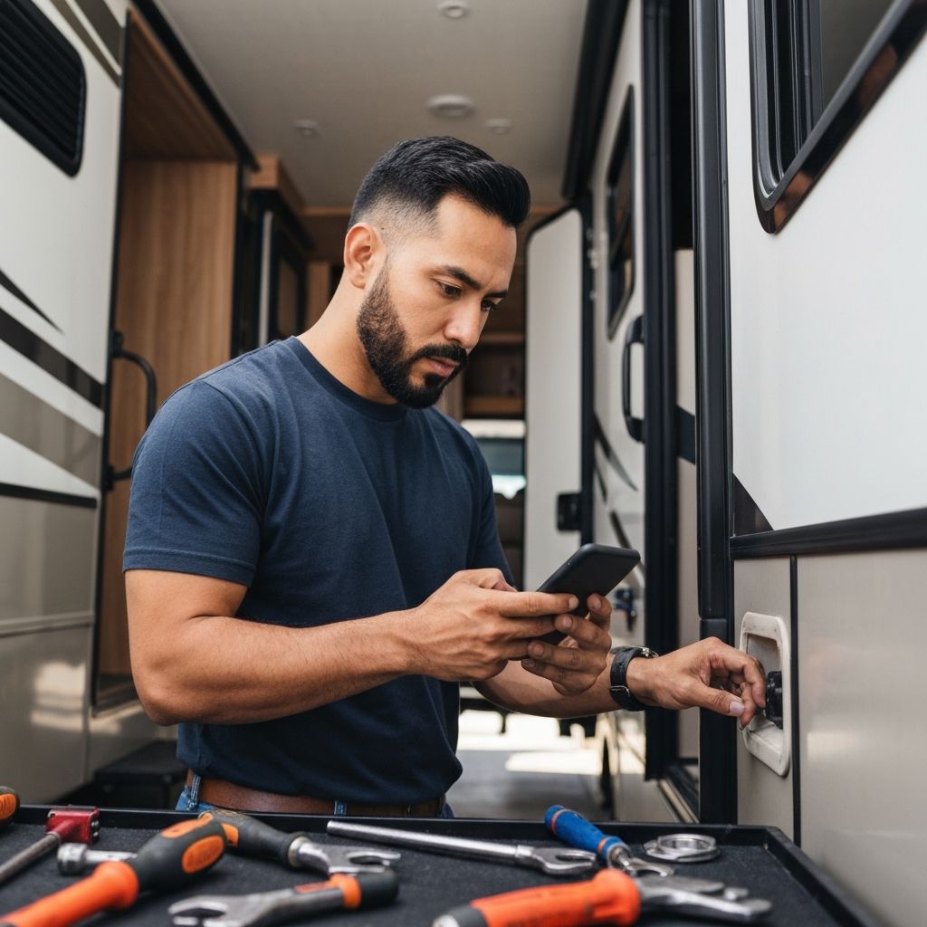 RV technician working on-site